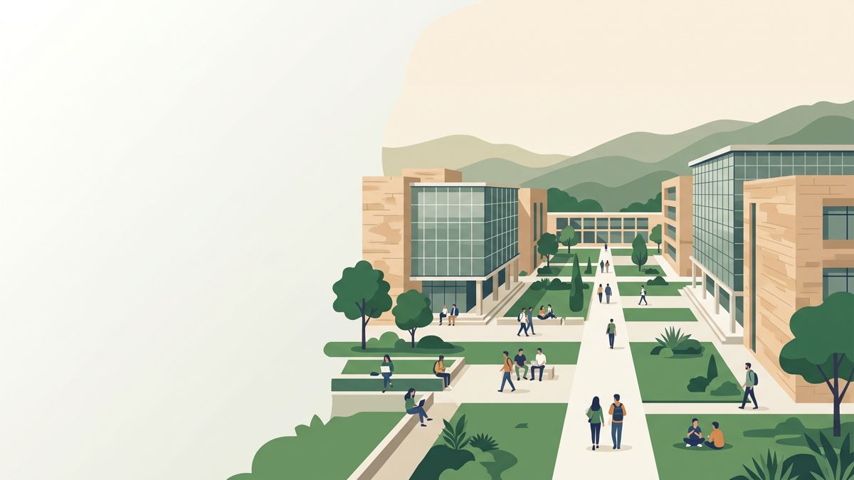 Illustration of NUST Islamabad campus with the Margalla Hills