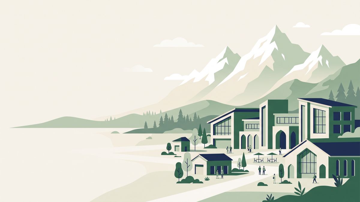 Illustration of UET Peshawar campus with mountains