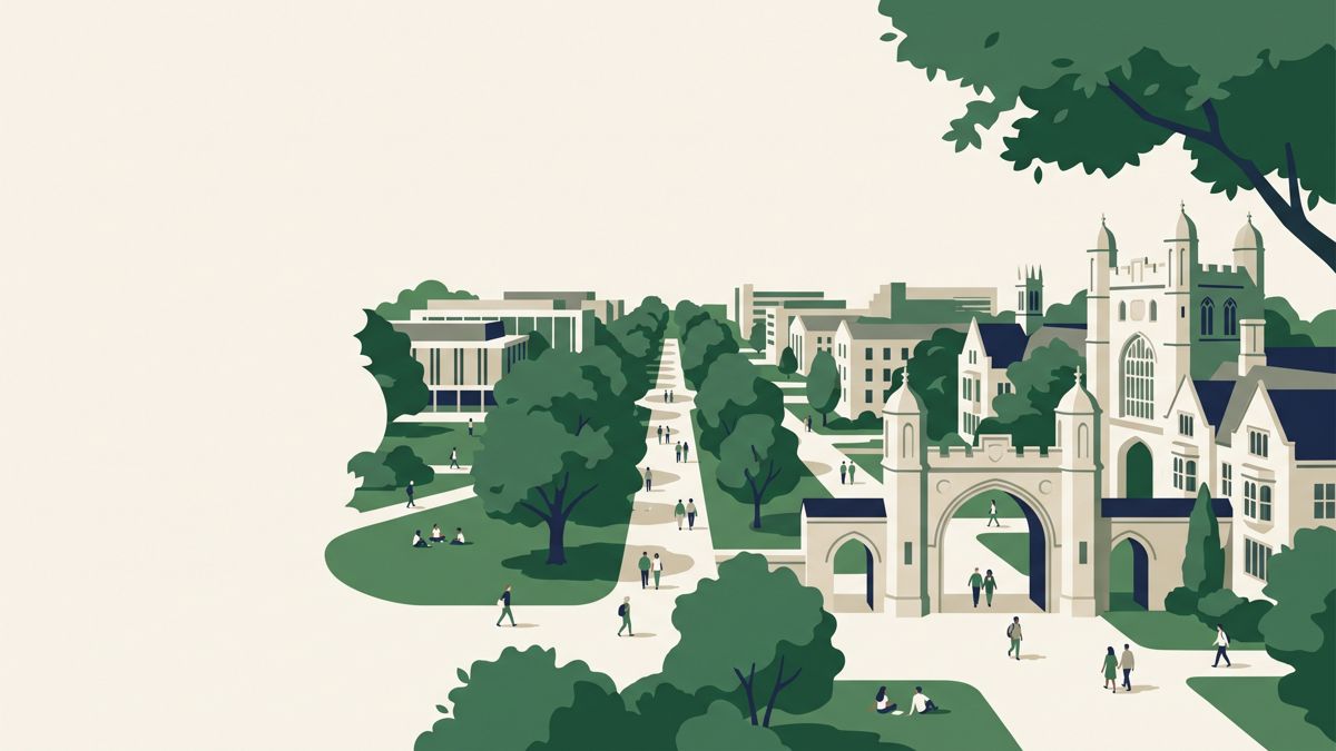 Illustration of the University of Peshawar main gate and avenue